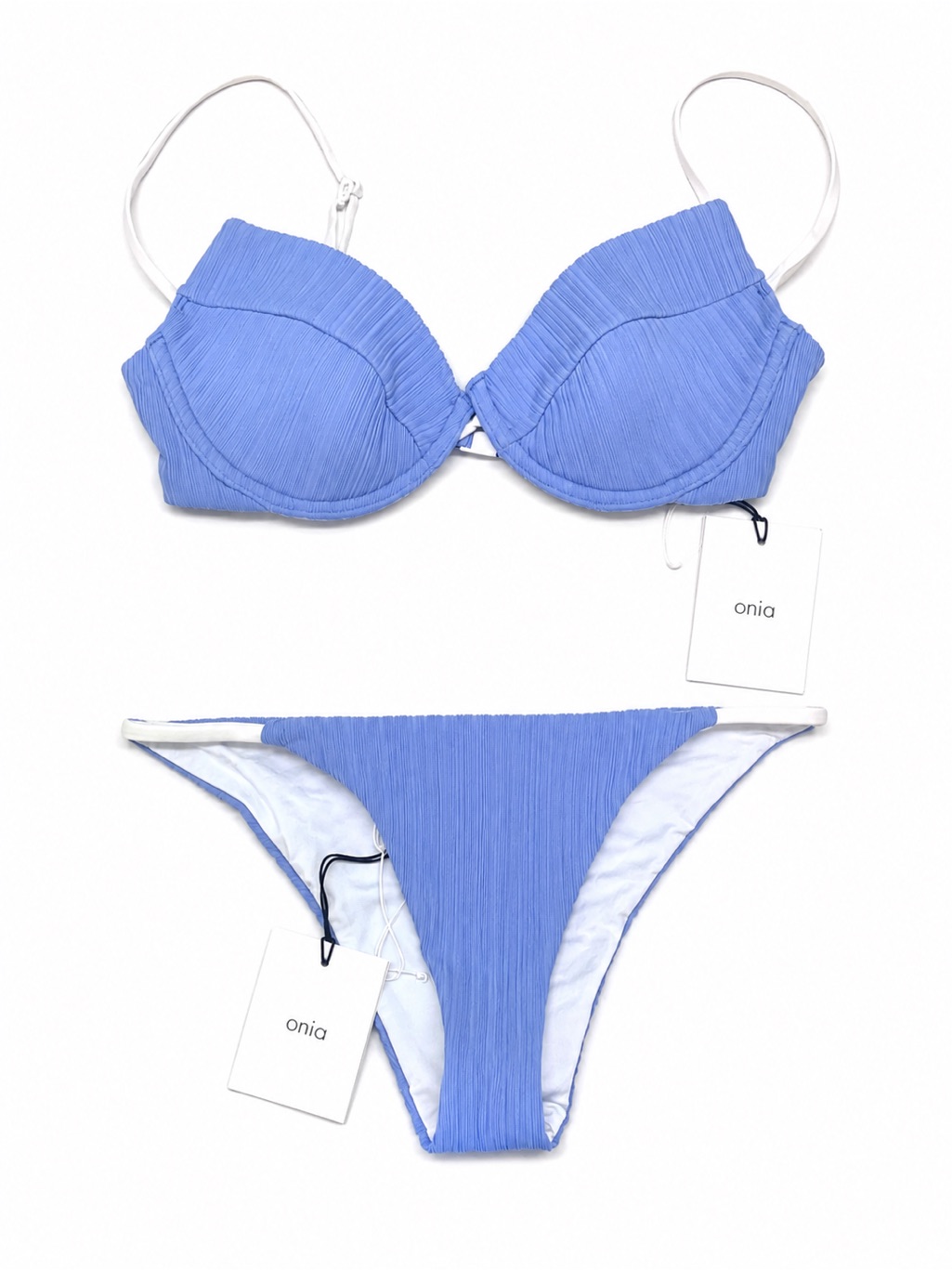Nwt Onia X Theory Light Blue 2 Piece Bikini Set Johanna Top Rochelle Buttom Sz S